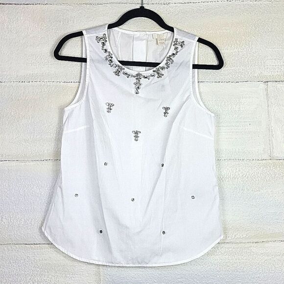 Sale 🔥 J Crew Crystal embellished blouse. Size 2 - Picture 1 of 9